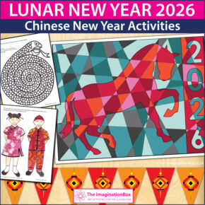 Lunar New Year 2026 coloring pages. The Year of the Horse Coloring Pages and Art Activities