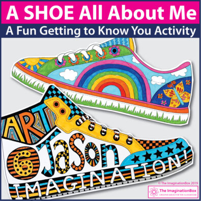 a shoe all about me art and writing activity for kids