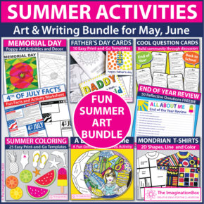 summer art and writing activities bundle for the classroom