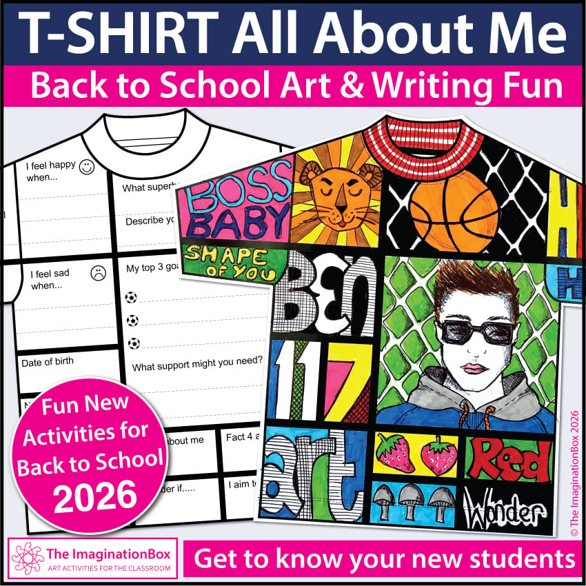 T-Shirt All About Me printable back-to-school art and writing activity cover