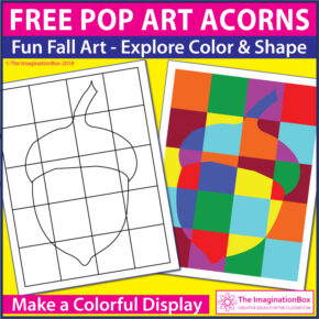 pop art acorn coloring page for kids