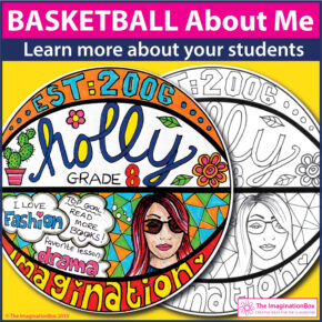 a basket ball all about me art and writing activity for kids