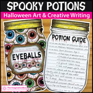 Spooky eyeballs in a potions jar