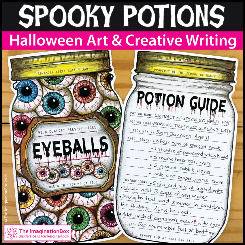Spooky eyeballs in a potions jar