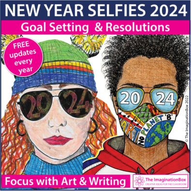 New Year 2024 self portraits activtiy for kids