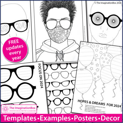2024 New Year Self Portraits Art and Writing Activities for kids