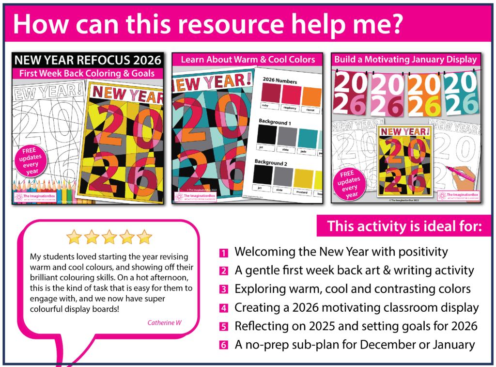 2026 New Year Warm and Cool Colors Art Activity for Kids