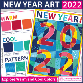 New Year 2022 warm and cool colors art lesson