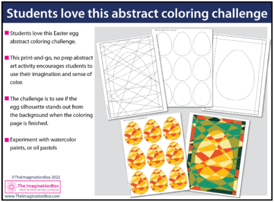 Easter Egg Art Activity, Spring Coloring Pages - The Imagination Box