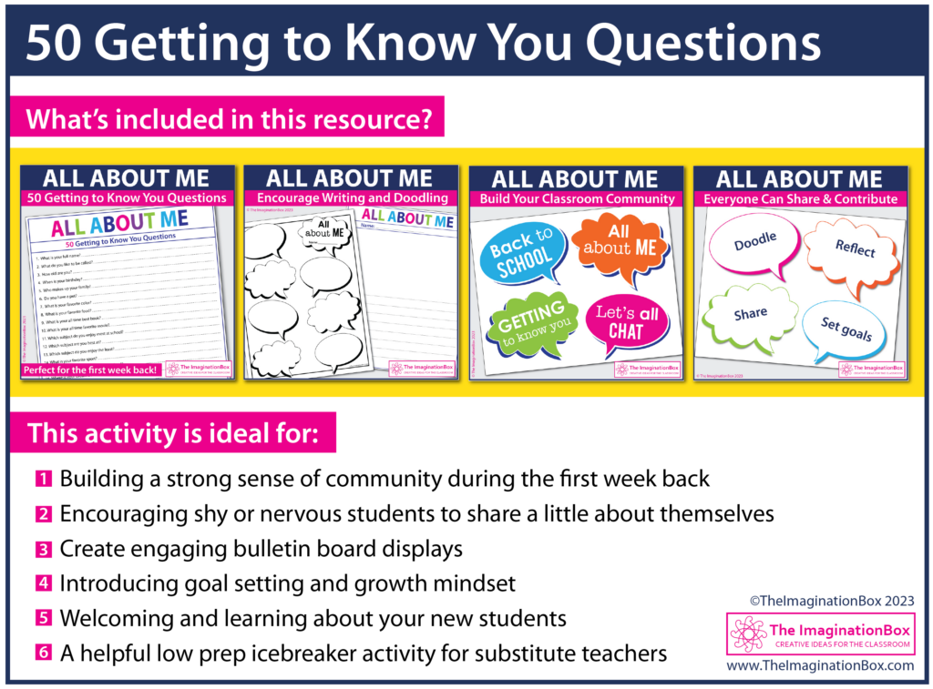 All about me back to school printable questionnaire for 4th, 5th, 6th grade