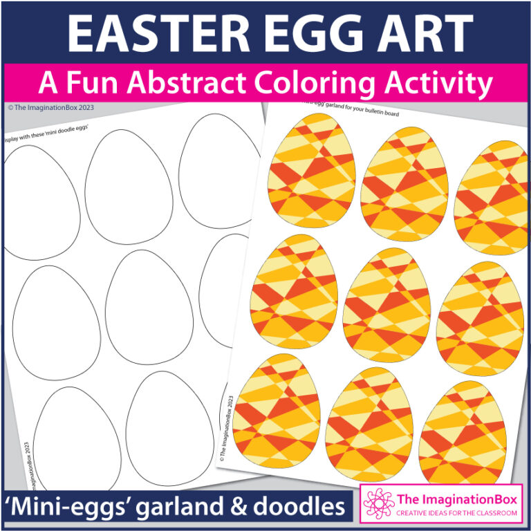 Easter Egg Art Activity, Spring Coloring Pages - The Imagination Box
