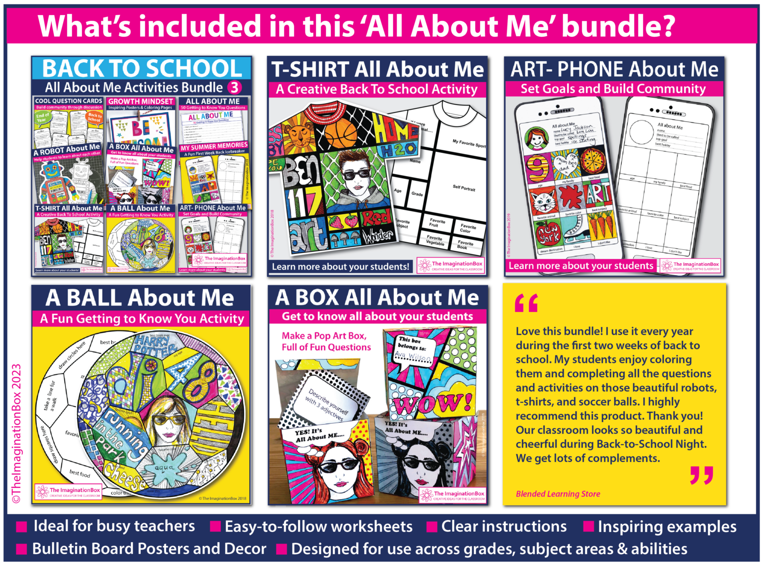 Back to School Art Bundle 3: All About Me Activities and Decor - The ...