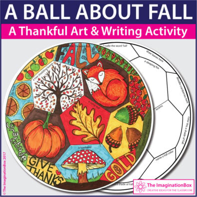 A ball about fall art and writing activity cover
