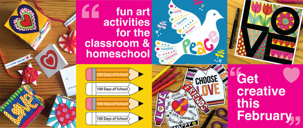 art activity images for kids with a February Valentine theme