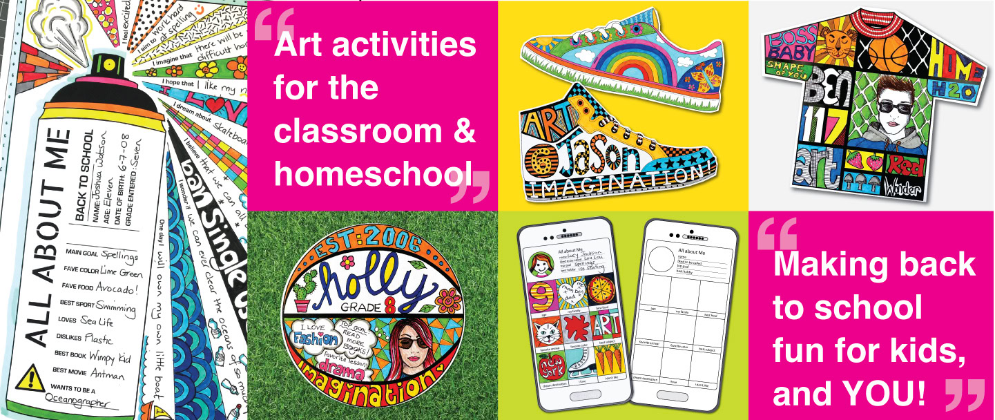 Art activity images for kids with back to school, all about me theme