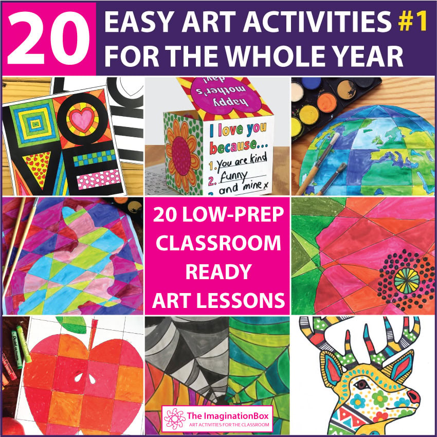 Images of year long art activities bundle for middle school