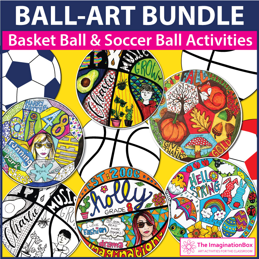 basket balls, soccer balls footballs hand colored images