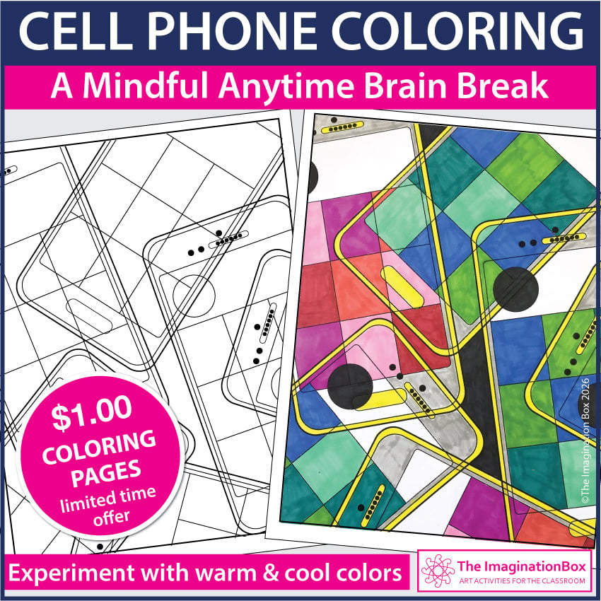 Abstract cell phone coloring page cover