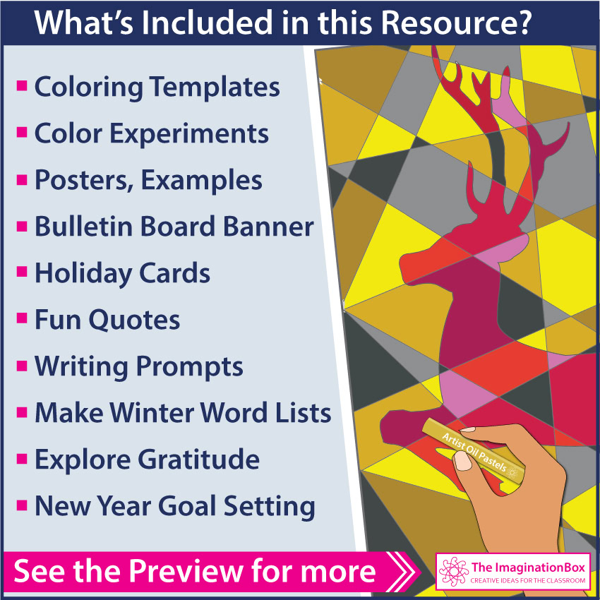 Winter reindeer art activity cover