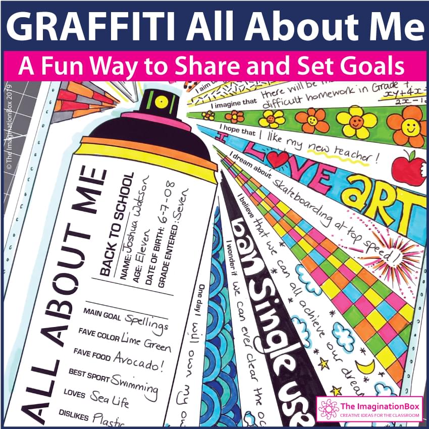 graffiti all about me printable art activity for middle school